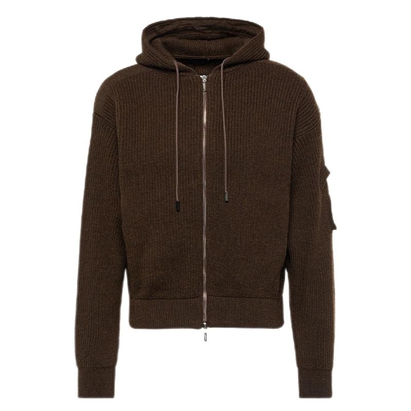 Brand OEM Custom Mens Clothes Knitted Cardigan Winter Mens Hooded Zip Sweater – Mens Hoodies Sweater and Custom Mens Cardigan price|S/M/L/Customized Size