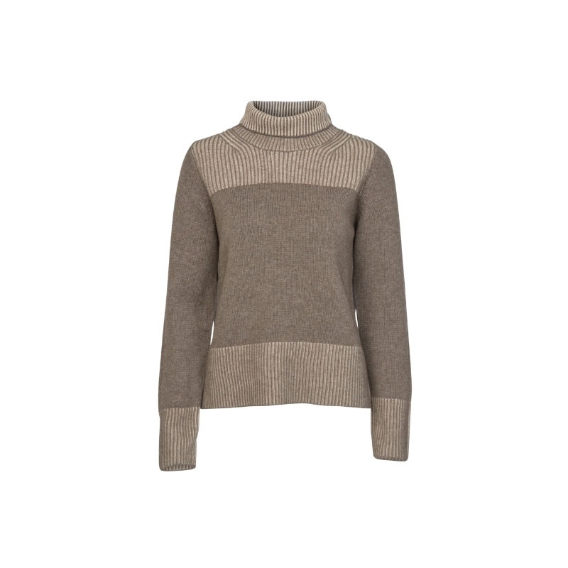 Designer Color Block Wool Pullover Turtlrneck Long Sleeve Cashmere Sweater Women Clothes – Knitwear and Garment price|S