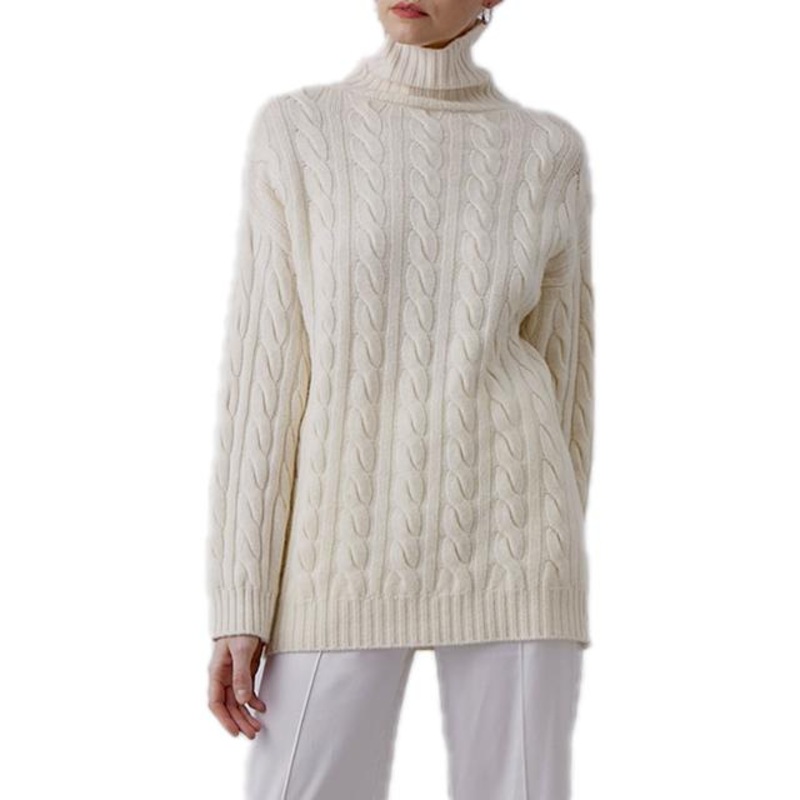 Solid Color Turtleneck Long Sleeve Knit Cable Sweater Ribbed Knit High Neck Pullover – Ladies Sweater and Striped Sweater price|S, S/M/L/Customized Size