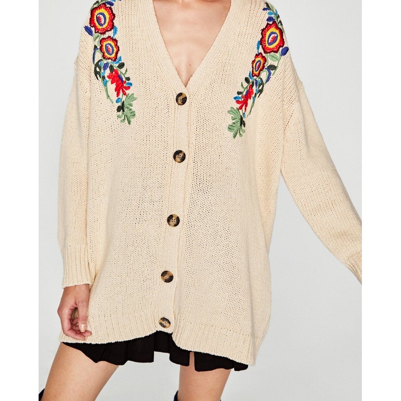 Woman Fashion Sweater Cardigan with embroidery – Sweater and Cardigan price|S