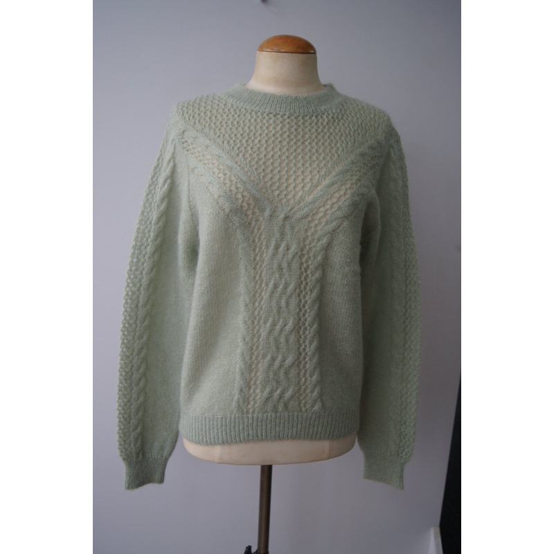Women Round Neck Setin Armhole Sleeve Long Sleeve Pullover Soft Handfeel Cable Pattern Knitwear – Women Knitwear and Women Sweater price|S