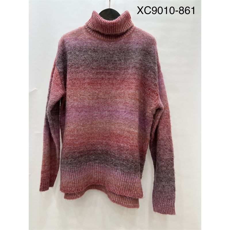 Women Winter Thickened Turtleneck Sweater Oversized Soft Waxy Lazy Mixed Color Pullover – Knitted Pullovers and Sweater price|S