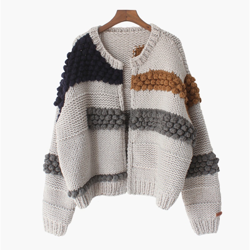 50%Wool 50%Acrylin 3D Balls 3gg Fashion Cardigan Party Sweater for Women Wool Sweater – Knitwear and Wool Sweater price|S