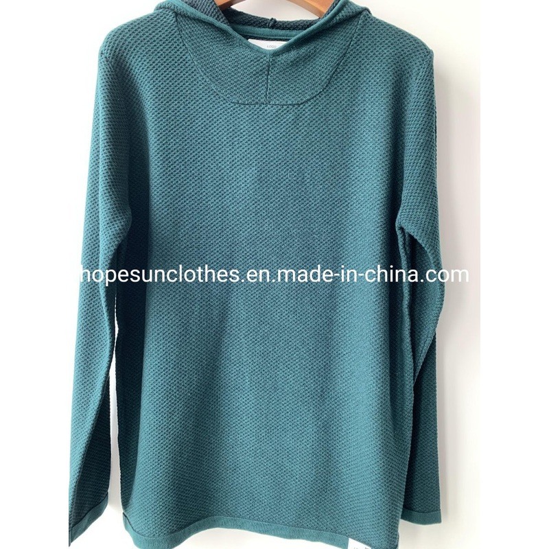 China Factory Men Jacquard Hooded Pullover Cotton Knitwear Sweater – Sweatshirts and Sweaters price|S