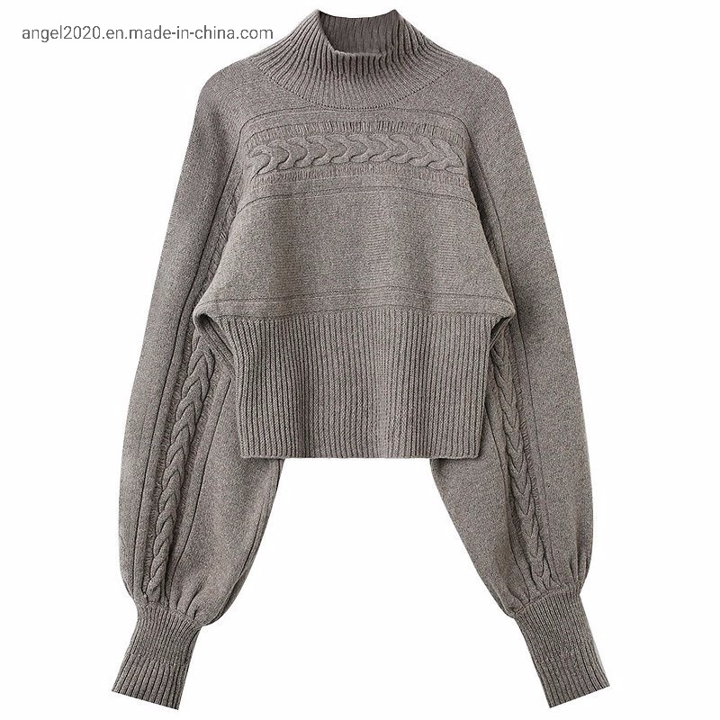 Fashion Ladies Knitted Cable Pullover with Wool Sweaters – Clothes and Fashion price|S