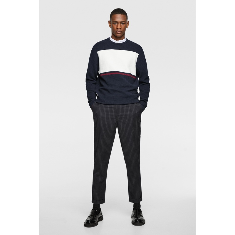 Men OEM Fashion Colour Block Textured Sweater – Dress and Clothes price|S
