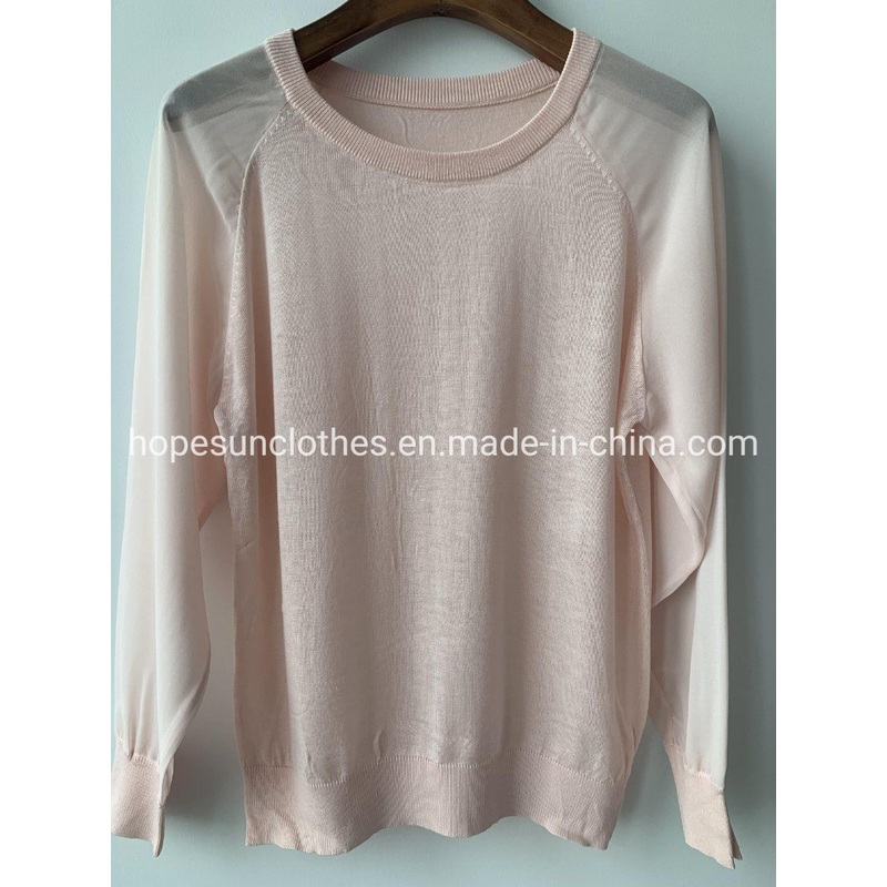 OEM Manufacturer Women Chiffon Thin Summer Shirt Viscose Cotton Pullover Knitwear Sweater – Knitted Jumper and Sudaderas price|S