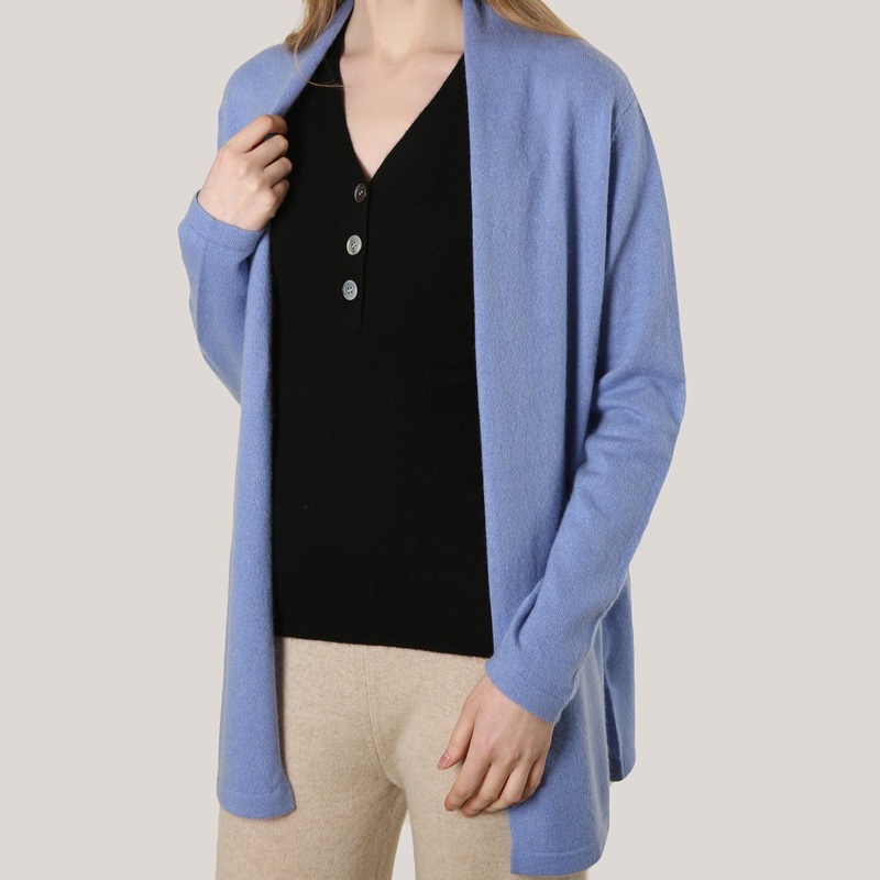Blue Cashmere Open Cardigan Sweater Without Buttons – Cashmere Cardigan and Women Cardigan price|S