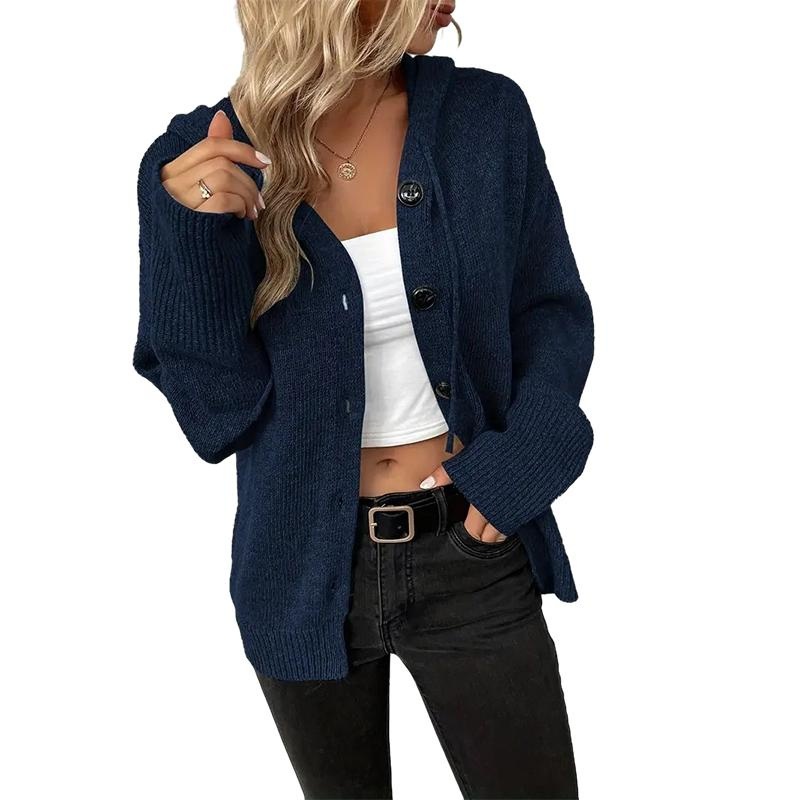 Custom Women Sweater Hidden Metal Button V-Neck Short Cardigan – Ladies Sweater and Striped Sweater price|S, S/M/L/Customized Size