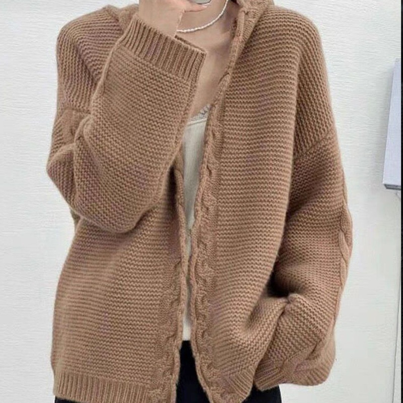 Fashion Cable Xxxxl Hoodies Wool Sweater Round Neck Knitted Cardigan Sweater – Knitwear and Women Clothing price|S