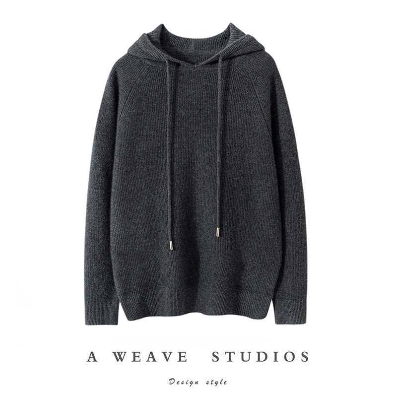 High Quality Wholesale Hooded Casual Clothing Pullover Comfortable Fashion Womens Knitted Cashmere Sweater – White and Black price|S-XXXL,Customizable