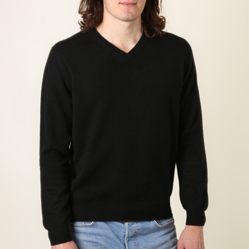 Mens Cashmere Classic Black V Neck Jumper – Cashmere Sweater and Men Sweater price