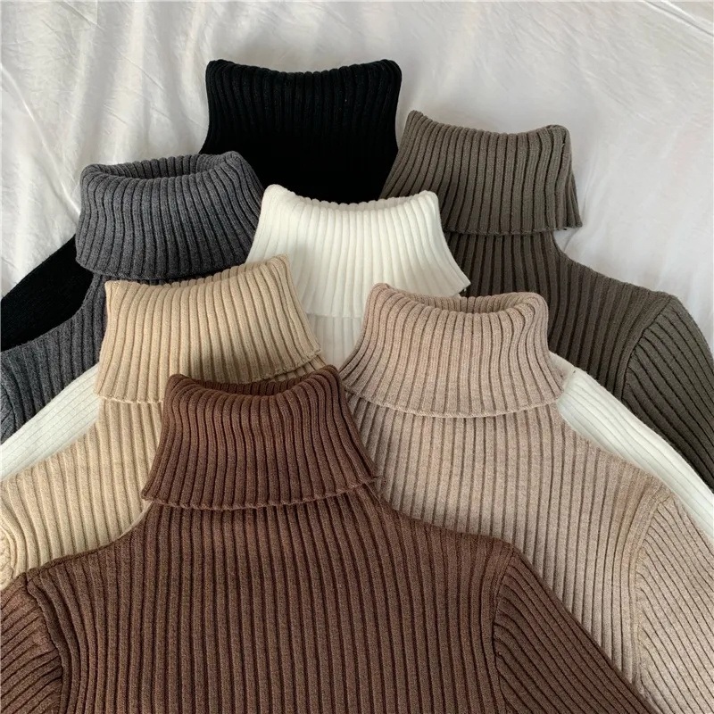 Top Fashion Bespoke Womens Long Sleeved High-Necked Womens High-Necked Womens Knitted Pullover Sweater – Turtleneck and Clothing price|S