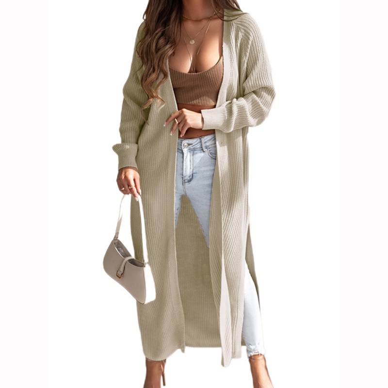 Women Fashion Long Knit Split Cardigan – Ladies Sweater and Striped Sweater price|S, S/M/L/Customized Size