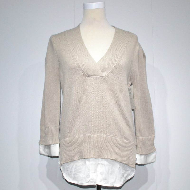 Women Fashion V-Neck Sweater Cardigan Fake 2 Sweaters – Woolen Sweater and Cardigan Knit price|Free Size