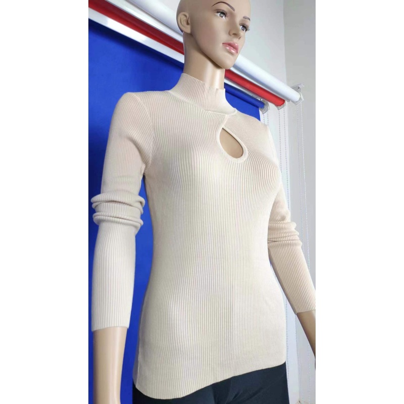 Womens High Neck Basic Sweater Long Sleeve Rib Knit Sweater Pullover – Women Fashion and Women Clothes price|S