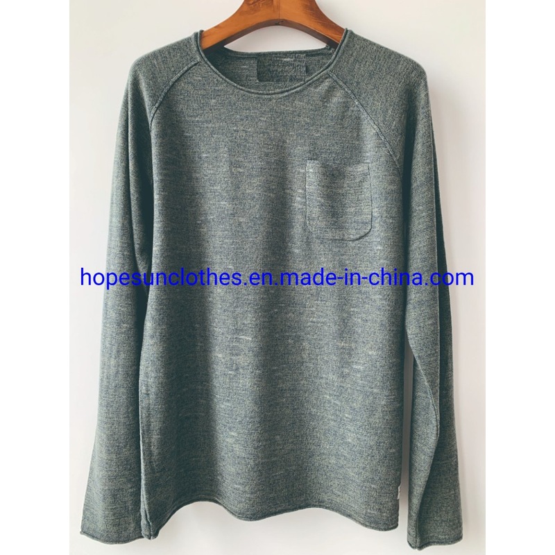 China Factory Man Heather Color Raglan Sleeve Pocket Pullover Cotton Knitwear Sweater – Sweater and Knitwear price|S