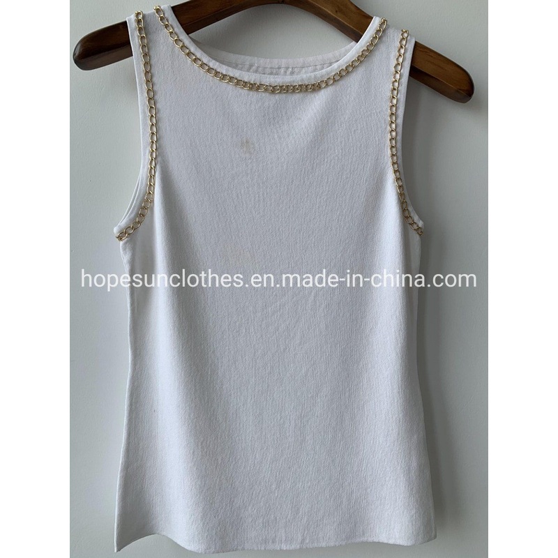 OEM Manufacturer Women Summer Gold Chain Sleeveless Vest Pullover Knitwear Sweater – Waistcoat and Sudaderas price|
                                        <a href="https://www.made-in-china.com/products-search/hot-china-products/S_Waistcoat.html" title="