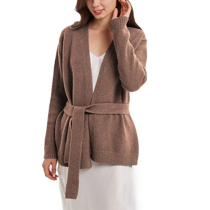 Solid Color Sweater for Women V-Neck Ribbed Knit Pullover Women Sweater Jacket Lace up Design Knit Women Cardigan – Ladies Sweater and Striped Sweater price|S, S/M/L/Customized Size