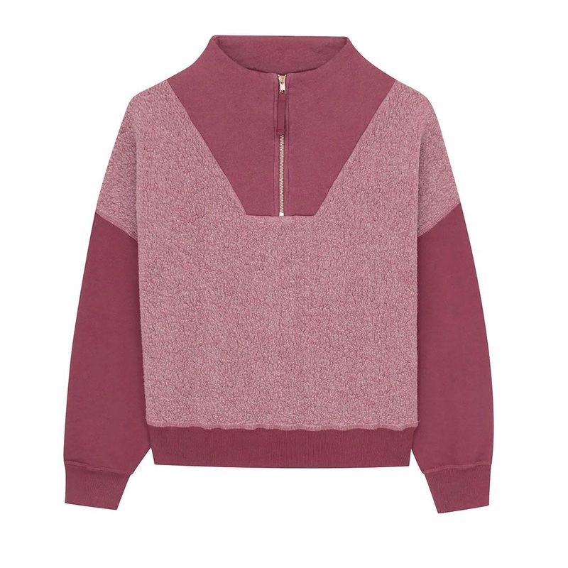 Zip Collar Pullover Sweater Women Clothing Cotton Sweater – Women Clothing and Pullover Sweater price|S