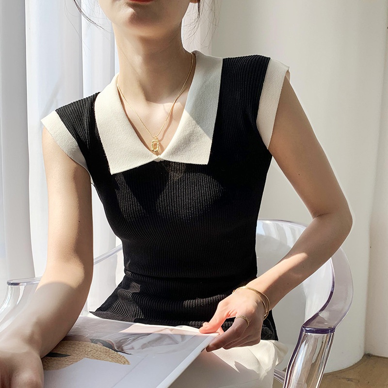 Custom Design OEM Fashion Women High Quality Soft Spring Summer Short Sleeve Polo Knitwear – Hoodies and Sweater price|S