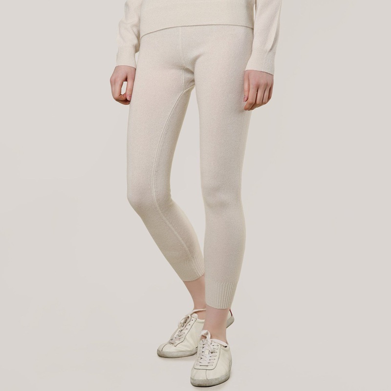 High Waist Plain Knit White Cashmere Sweatpants – Cashmere Pants and Cashmere Jogger price|S