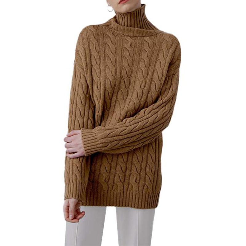 Knit Tops Sweater for Women High Neck Pullover Women Sweater – Ladies Sweater and Striped Sweater price|S, S/M/L/Customized Size