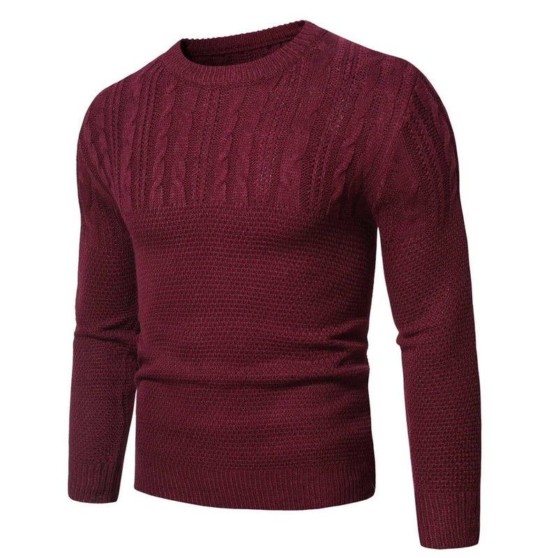 Men Round Neck Cable Knit Sweater – Turtleneck and Sweater price|S