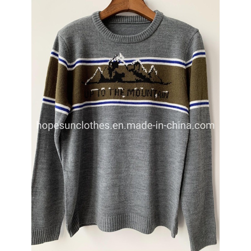OEM Manufacturer Men Letter Animal Jacquard Striped Crewneck Pullover Knitwear Sweaters – Sweater and Knitwear price|S