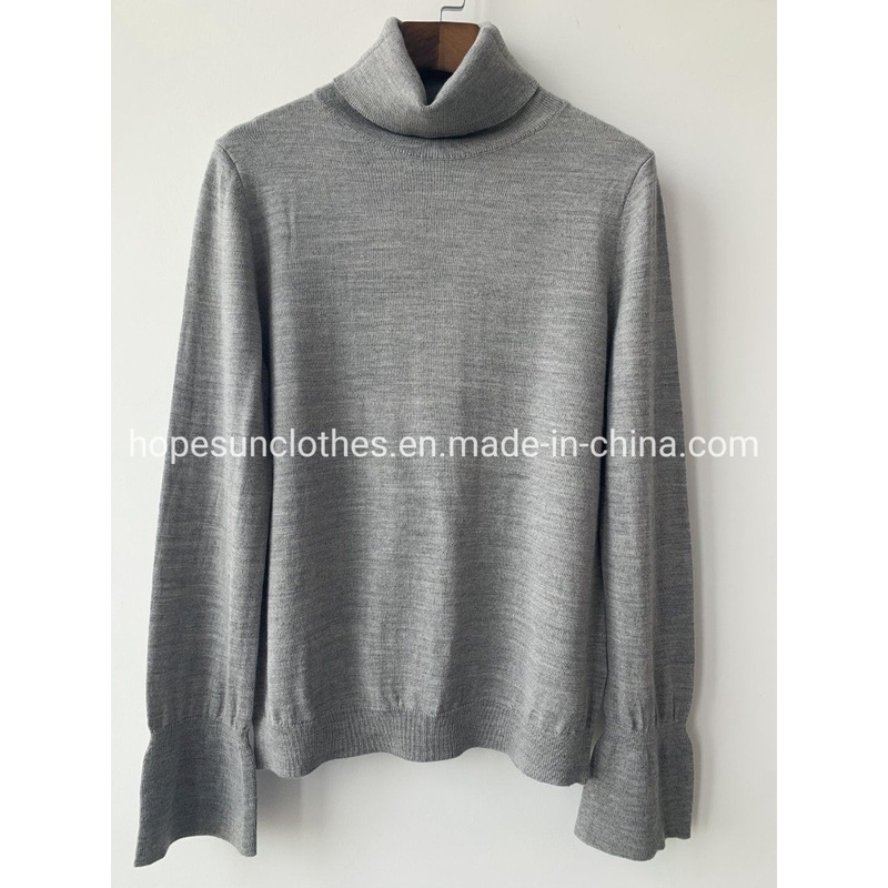 OEM Manufacturer Women Viscose Cotton Turtle Neck Puff Sleeve Pullover Knitwear Sweater – Sweater Jumper and Sudaderas price|S