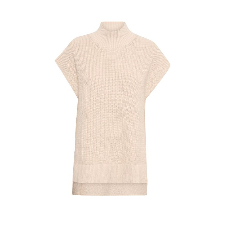 Stand-up Collar Sleeveless Knitting Vest 100% Organic Cotton Kintted Sweater – Clothing and Sweater price|S