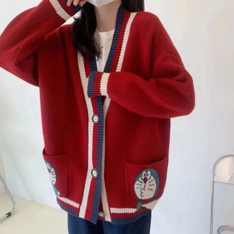 Women Animal V-Neck Button Cardigan Knitwear Sweater in Stock – Sweater Jumper and Sudaderas price|S