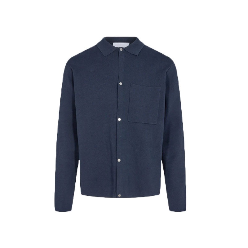Classical Men Pure Color 100% Cotton Polo Cardigan Round Neck knitting Sweater with Pocket – Sweater and Cardigan price|S