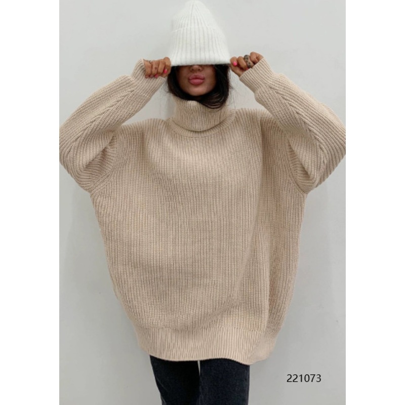 Custom Sweater 2022 New Street Fashion Plain Pullover Sweater Loose Knitted Turtleneck Sweaters – Knitted Sweater and Loose Sweater price|S