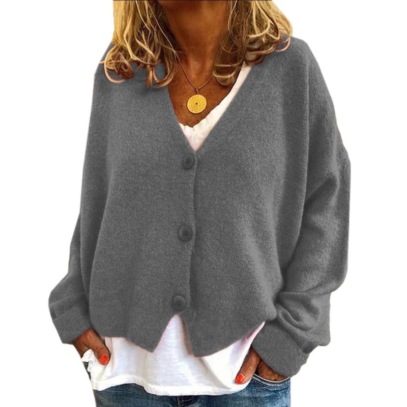 Factory Custom Cozy Cashmere Grey V-Neck Stylish Cardigan for Ladies – Cardigan and Woman Cardigan price|S, S, M, L, XL, XXL