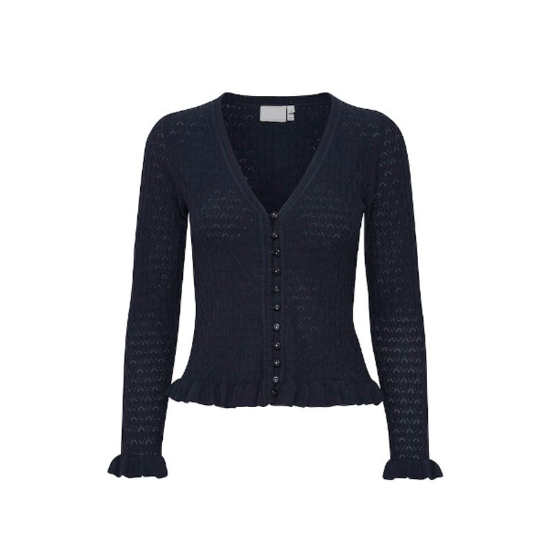 Ladies Fashion Wooden Ear Sleeve Viscose Sweater Hollow out Tight Fit Knitting Polyester Cardigan – Clothing and Sweater price|S