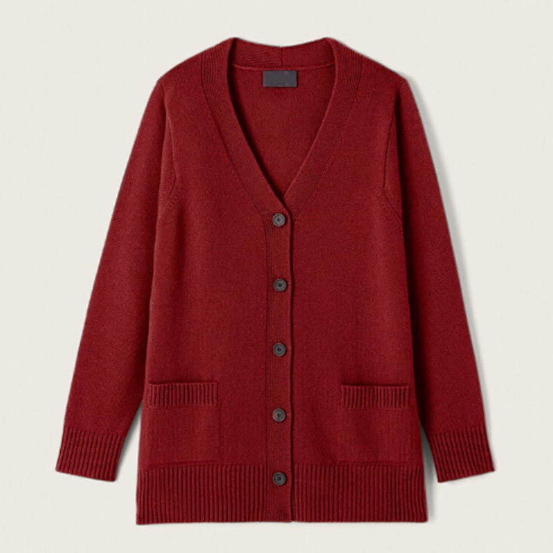 Women Classical 100% Cashmere Cardigan Sweater V-Neck Pocket Knitting Clothing – Sweater and Cardigan price|S