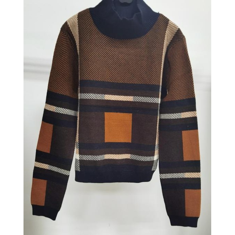 Womens Birdeye jacquard Sweater, Pullover, Turtle Neck – Knitwear and Fashion price|S