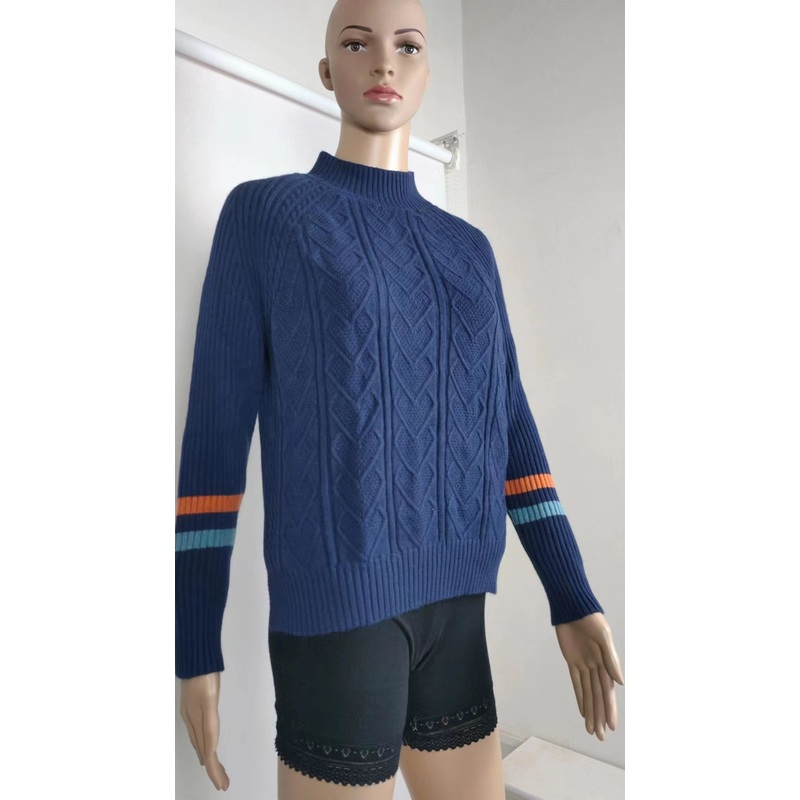 Womens Turtle Cowl Neck Patchwork Color Soft Comfy Cable Knit Pullover Sweaters – Women Fashion and Women Clothes price|S