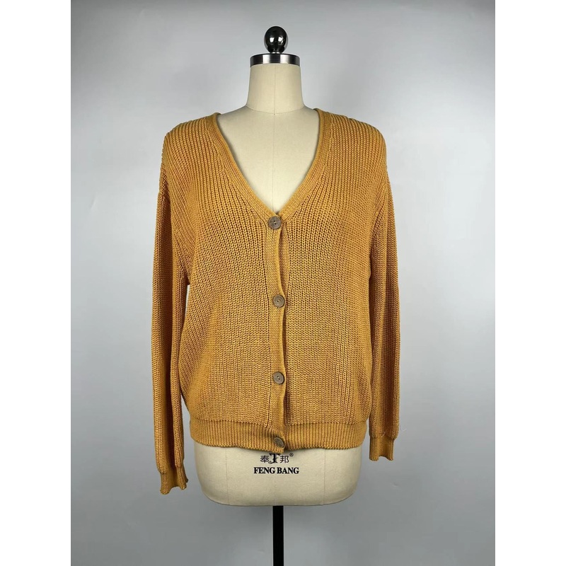 2022 Ladies Fashion Knitted Special Design Button V Neck Cardigan Sweater – Womens Cardigan and Womens Knitwear price|S