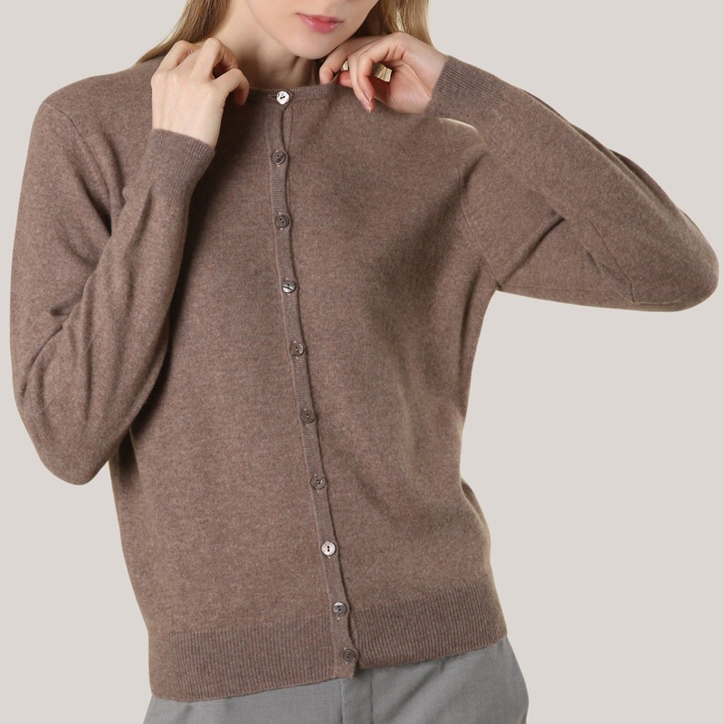 Crew Neck Camel Button Cashmere Cardigan – Cashmere Cardigan and Women Sweater price