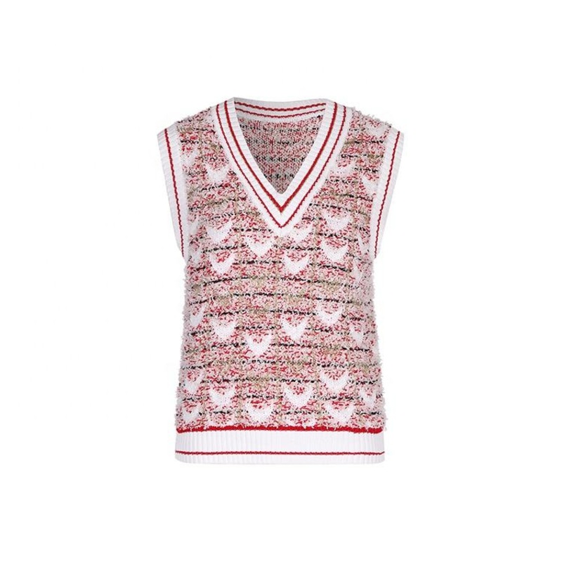 Custom Summer V Neck Sleeveless Pullover Women Knitwear Sweater Vest – Knitwear and Knitted Sweater Knitwear price|S, Customized