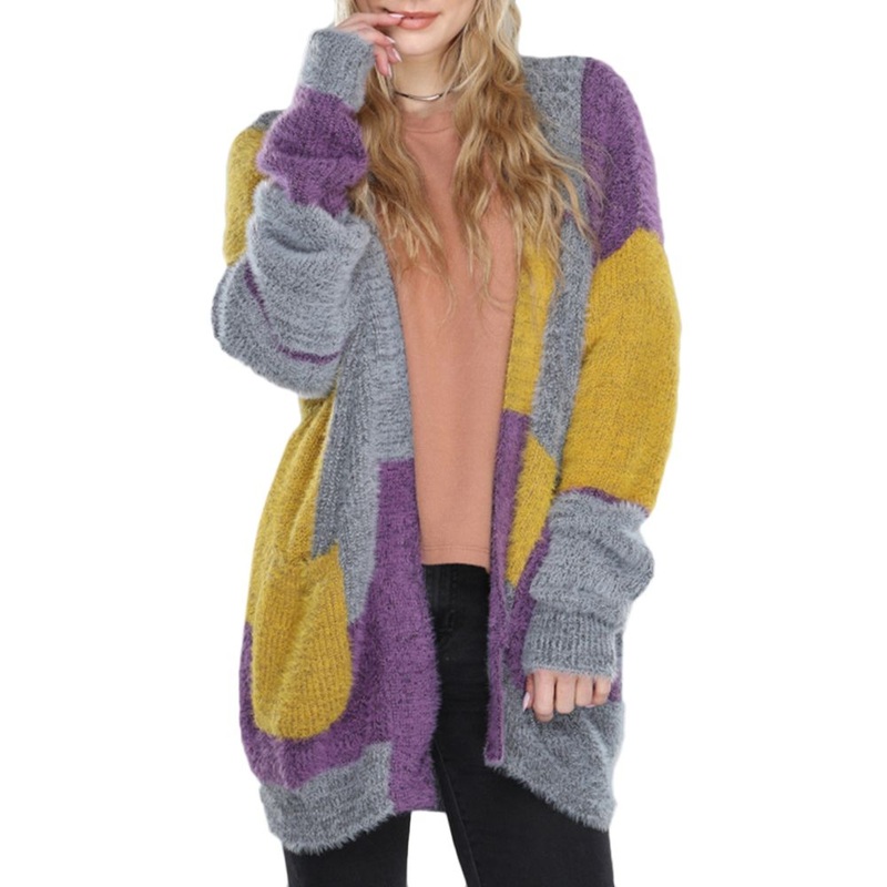 Fashion Clothes Ladies Purple Long Sleeve Open Front Cardigan – Open Front Cardigan and Ladies Cardigan price|S, S, M, L, XL, XXL