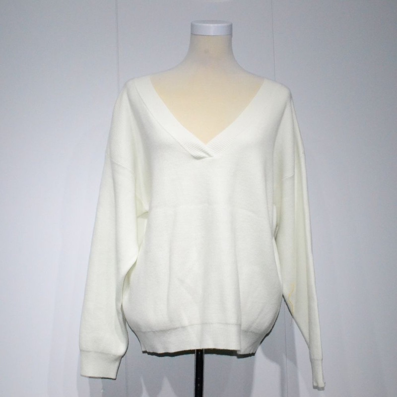 Girls Fashion Solid Color Loose Slimming V-Neck Sweater – Wolen Sweater and Cardigan Knit price|Free Size