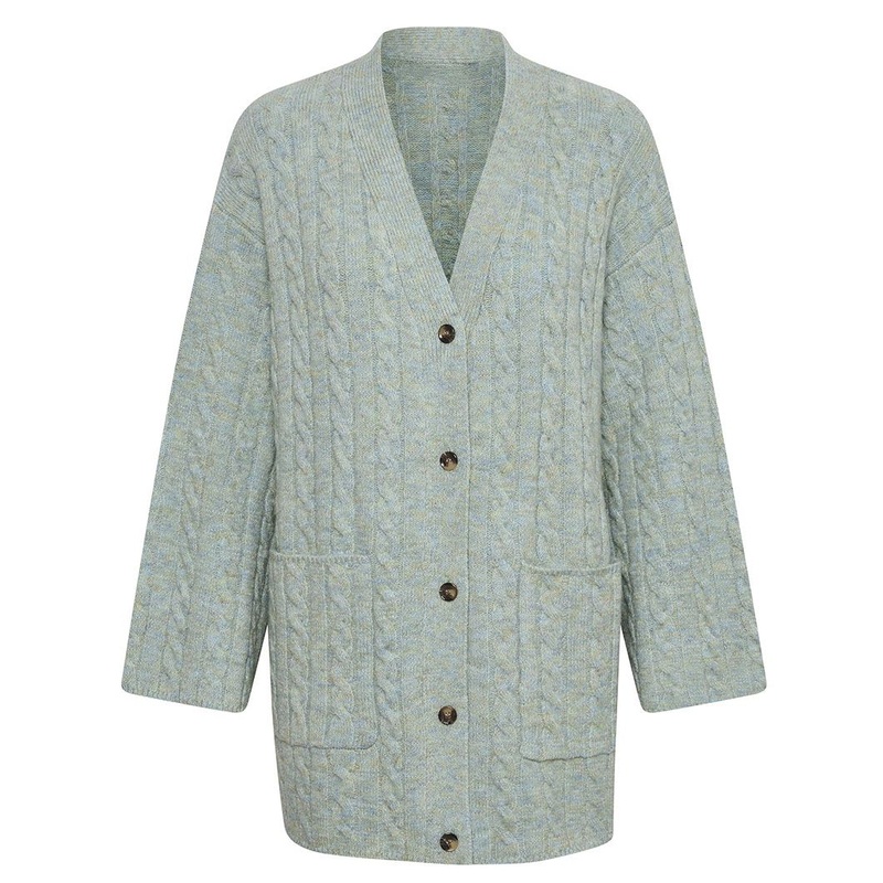 Gray Melange Chunky Cable Knit Cardigan Sweater Women Sweater – Fashion Cardigan Sweater and Knitting Cardigan Sweater price|S