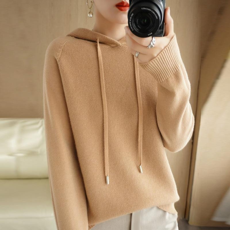 Hot Sale Autumn and Winter Casual Loose Long Sleeve Hoodie Pullover Knitted Thickened Women Warm Sweater – Hoodies and Sweater price|S