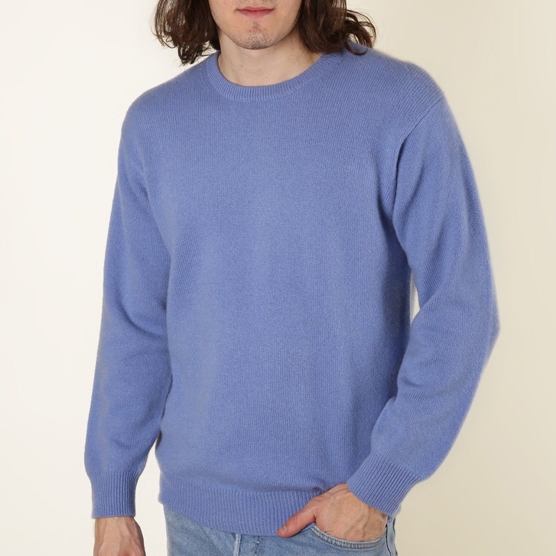 Mens Cashmere Classic Blue Crew Neck Sweater – Cashmere Sweater and Men Sweater price|S