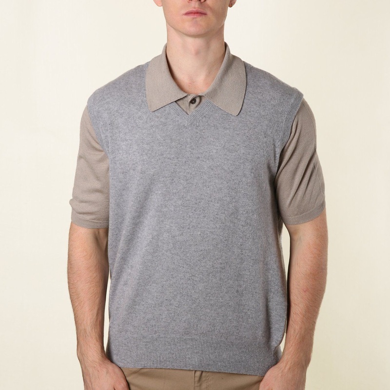 Mens Cashmere Grey V Neck Vest – Cashmere Vest and Men Vest price