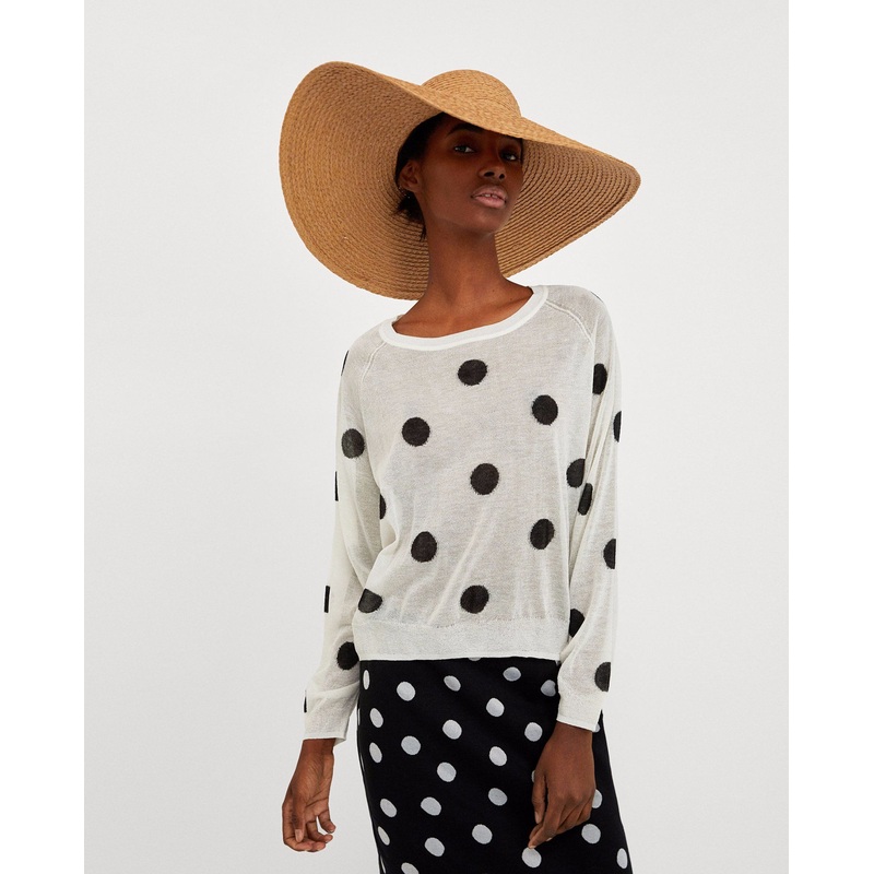 Women Fashion Knit Semi-Sheer Sweater with Dots – Fashion Clothing and Sweater price|S