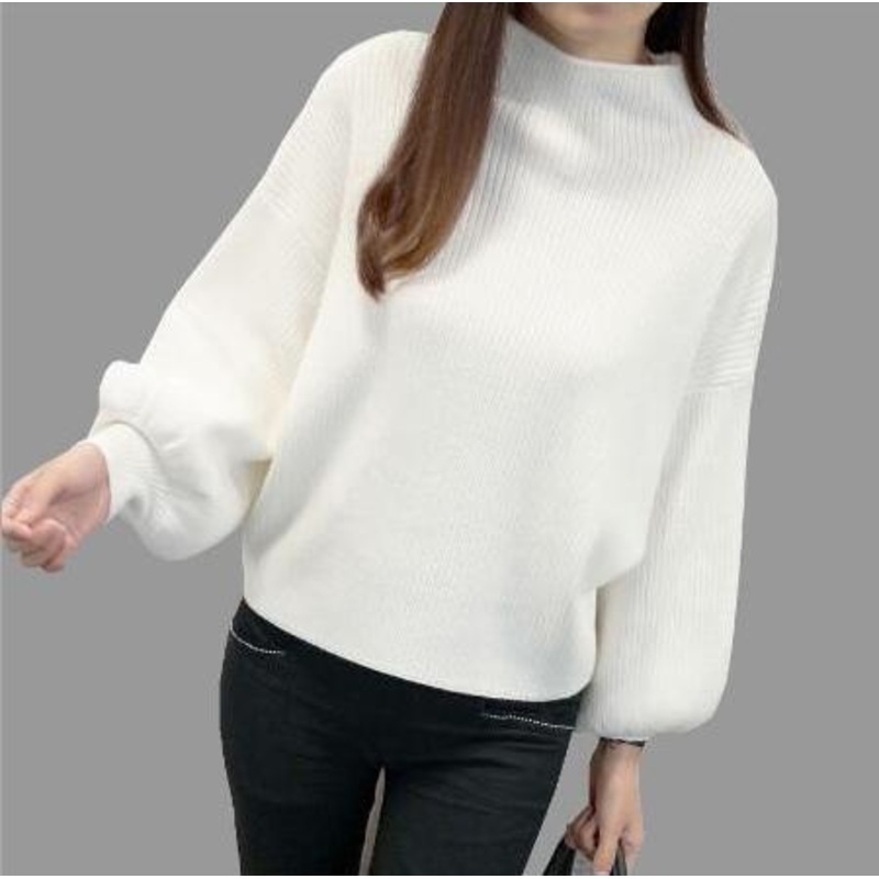 Womens Spring Autumn Fashionable Turtleneck Batwing Sleeve Pullover Loose Knitted Sweater Jumper – Knitwear and Jumper price|S